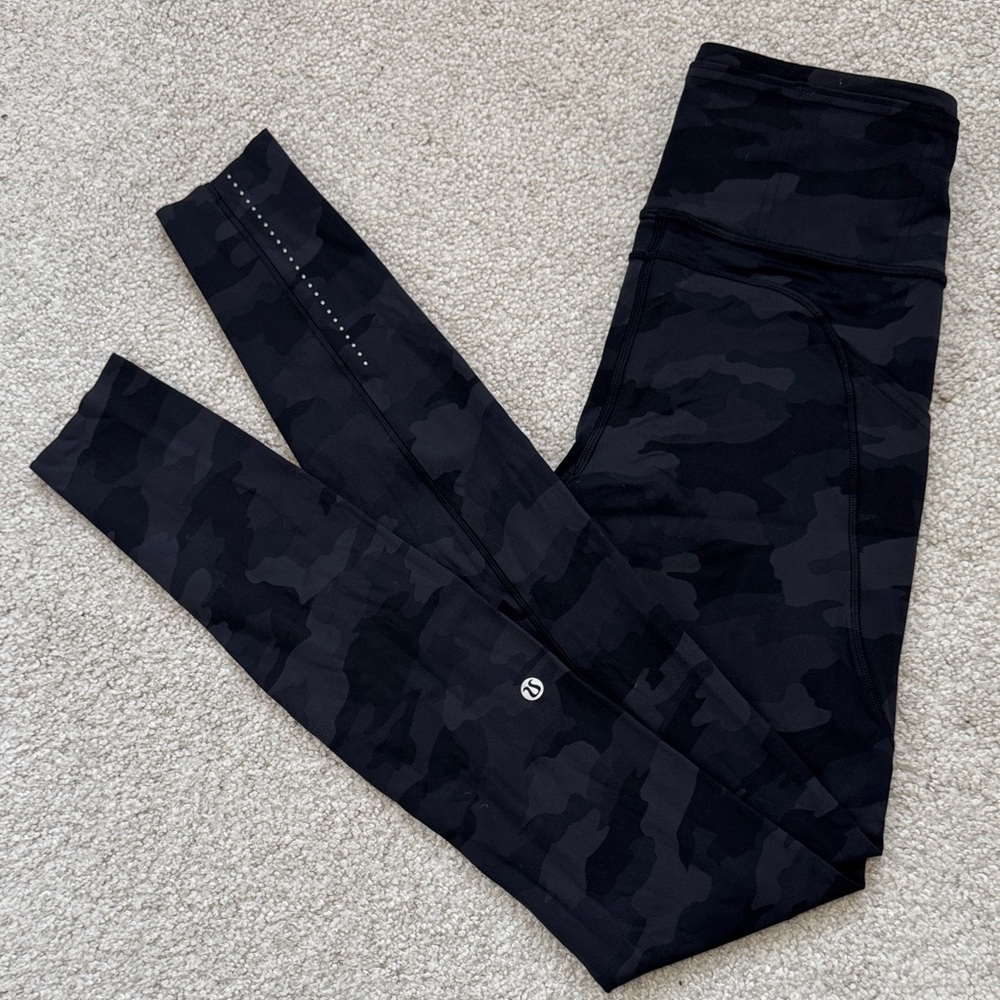 lululemon Fast and Free High-Rise Tights 31" *Tall Grey Camo Sz4